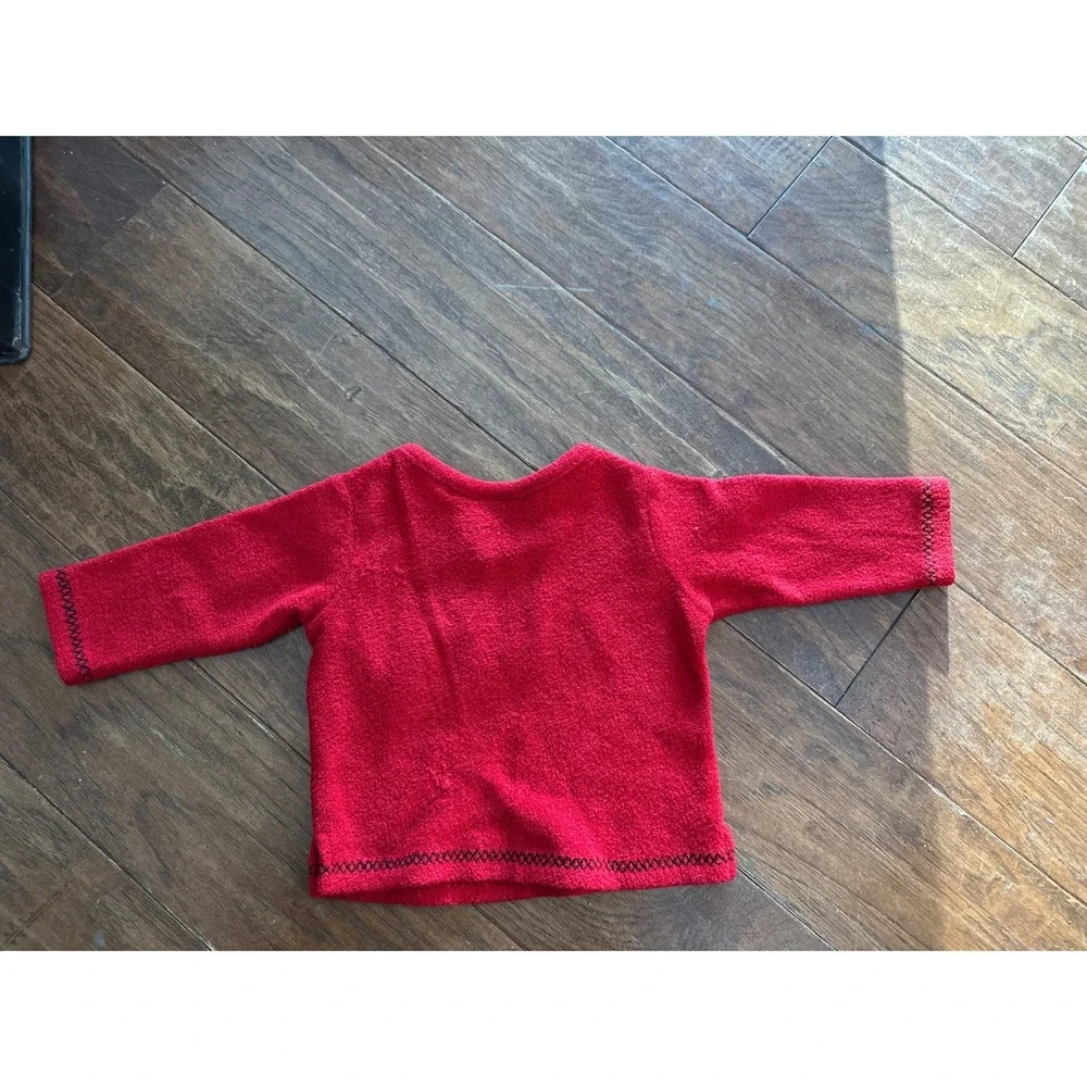 Vintage OshKosh B'gosh Red Fleece‎ Heart Applique Sweatshirt 12 Months